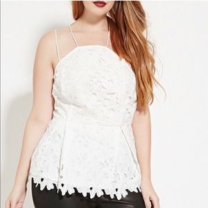 Lace peplum top